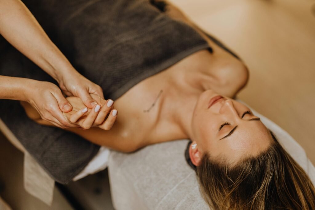 A Woman Getting a Hand Massage